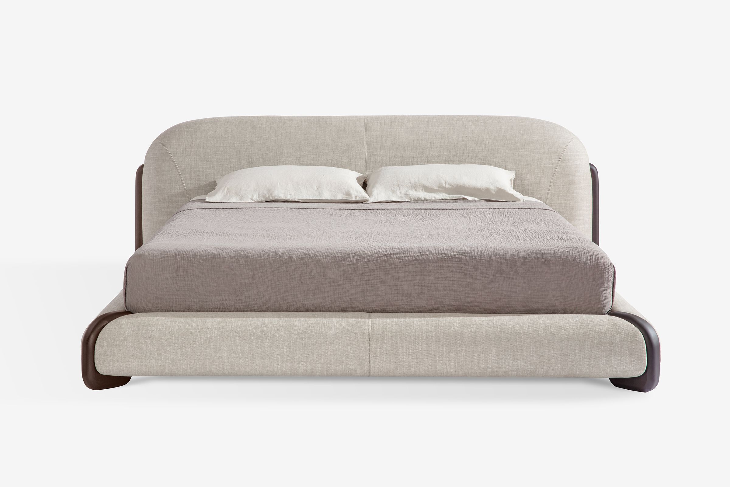 Мягкая кровать из кожи и бархата с высоким изголовьем Carpanese Home Identity ARCH-00034063 - Вид №1