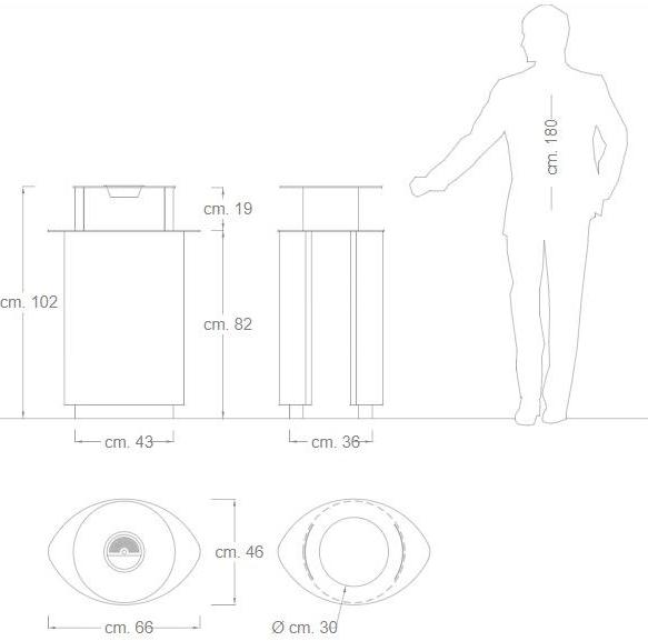 DIMCAR Контейнер для мусора из оцинкованной стали с крышкой  G473-bis  - Вид №5