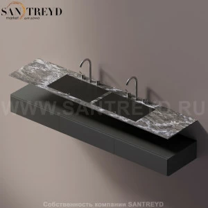 AELLN0CC22022KD Подвесная раковина настенная прямоугольная Agape Ell серая