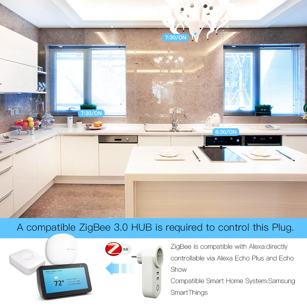 Умная розетка Wi-Fi Moes Smart Socket ZP-LZ-EU2U 87506368 STLM-2103191 Santreyd  - Вид №2
