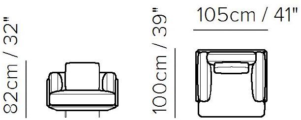 Natuzzi Кресло из ткани с подлокотниками Campus sun-id-1390881 - Вид №3