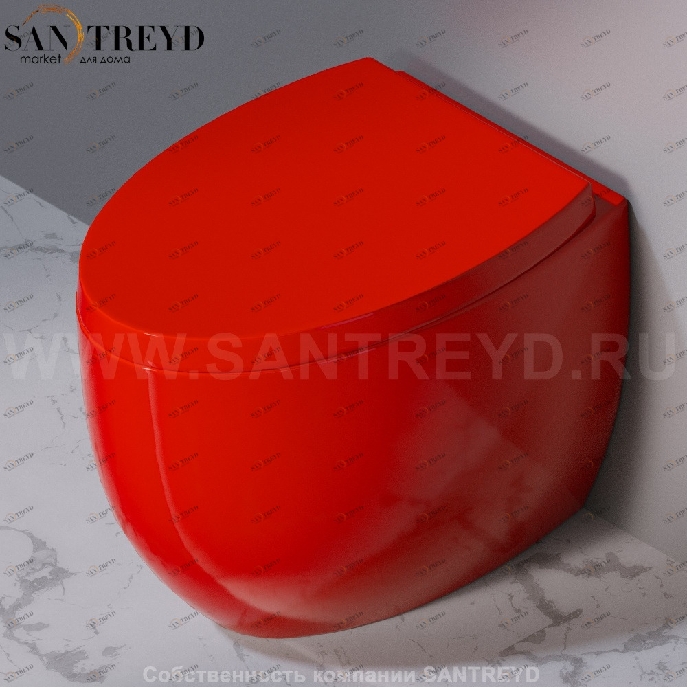 S541T0R0V6.125 Приставной унитаз напольный Красный A. e T. Italia OVAL Италия AeT ITALIA