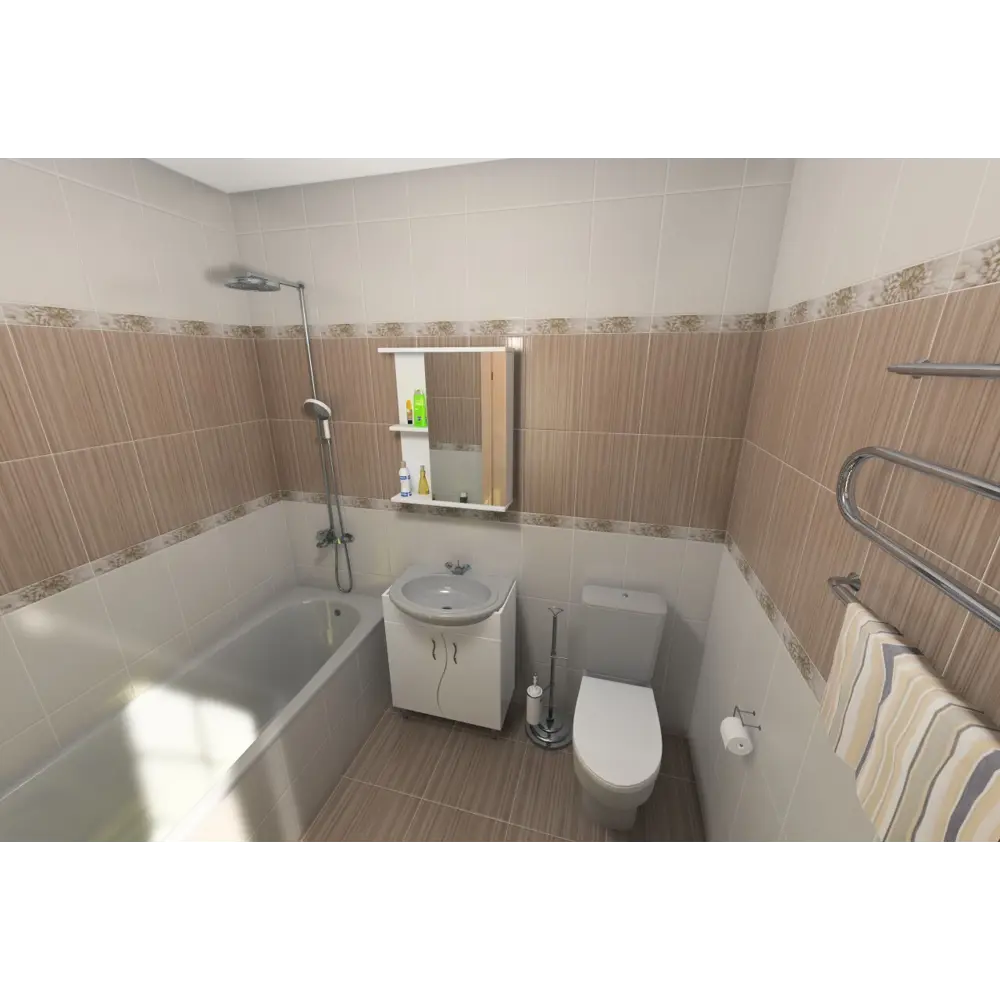 Бордюр Golden Tile Зебрано Фриз 25x6 см цвет бежевый 82958350 STLM-2083253 - Вид №3
