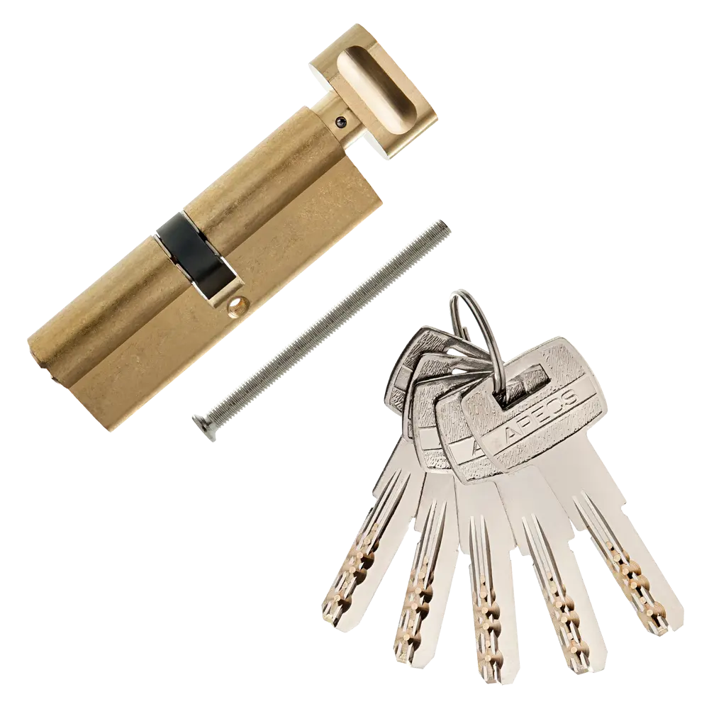 Цилиндр Apecs SM-90, 45х45 мм, ключ/вертушка, цвет золотой STLM-2073288 - Вид №1