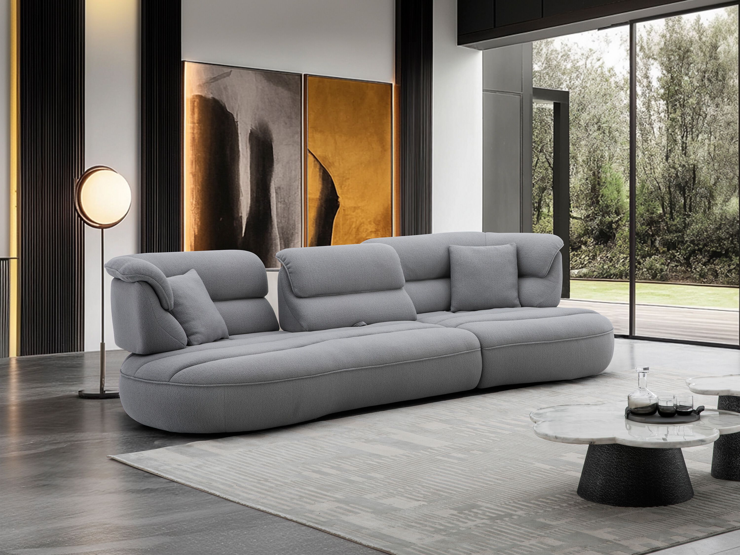 Модульный угловой диван из ткани CAMPO DE' FIORI SHROOM ARCH-00028651 - Вид №15