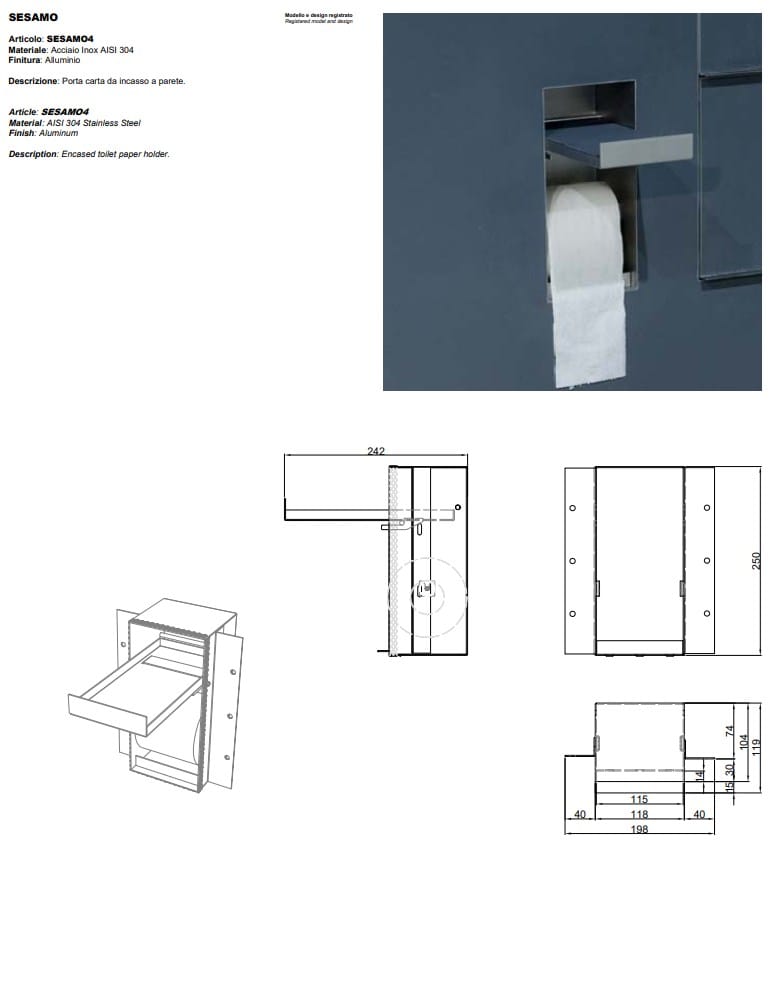 Встроенные настенные аксессуары для ванной комнаты Antoniolupi кунжут ARCH-00138172 - Вид №7