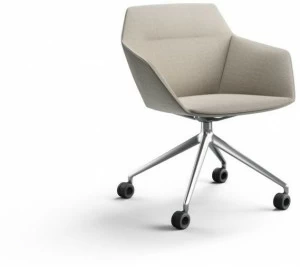 Brunner Кресло с обивкой из ткани с подлокотниками на колесиках Ray