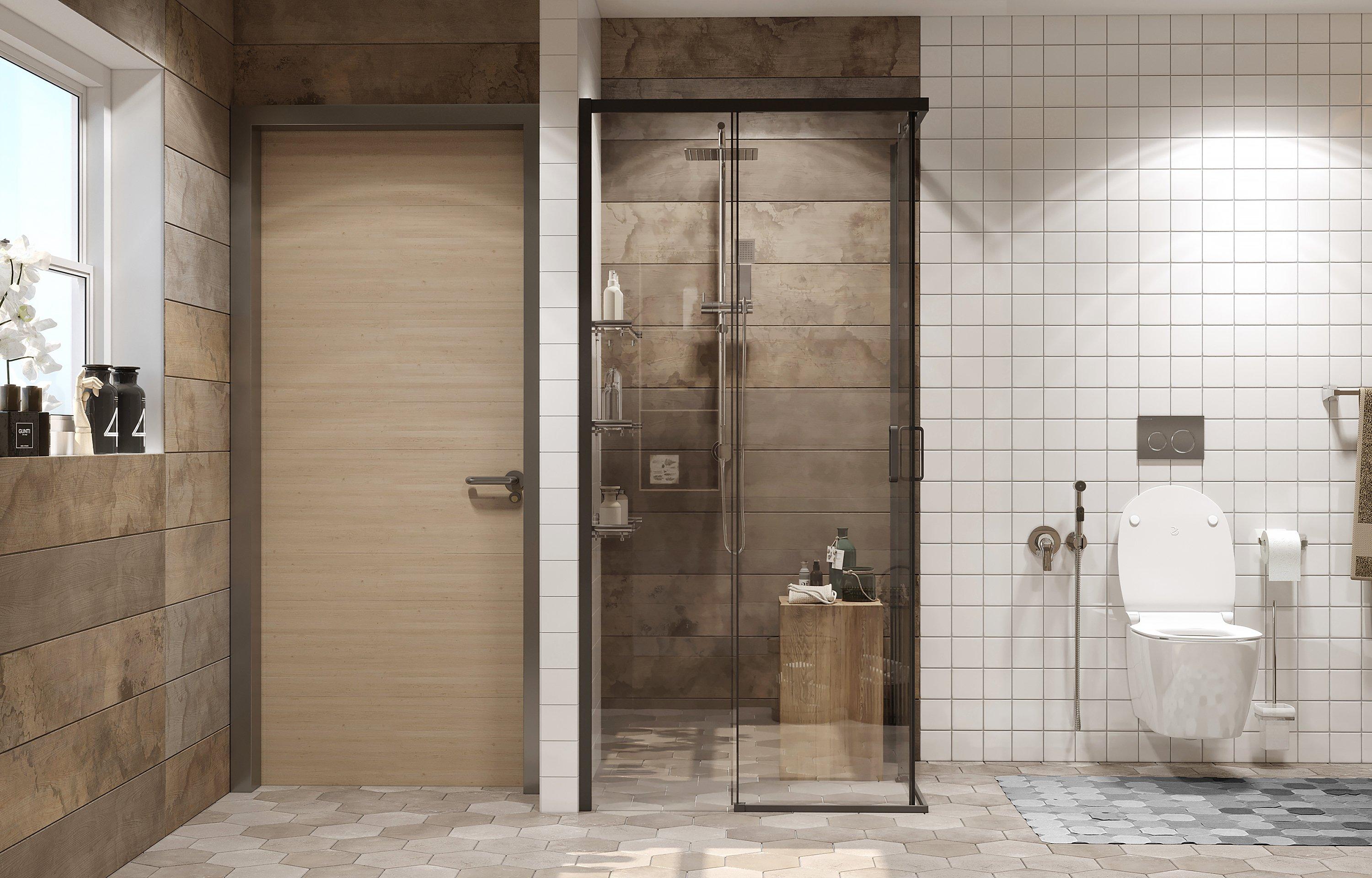 Душевое ограждение Ambassador Queen 11011203Black (900x900x2000), 1 место  - Вид №2