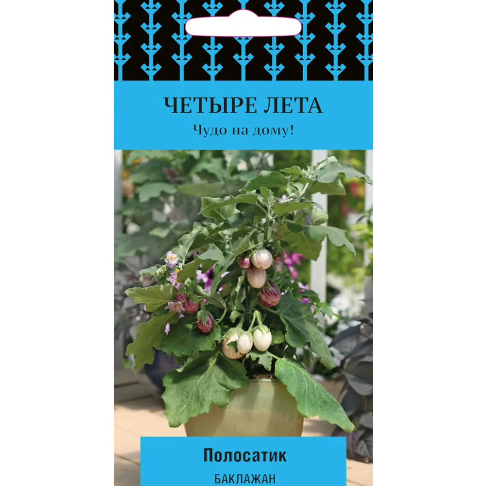 Семена баклажана «Полосатик» от ПОИСК — компактный сорт для домашнего огорода 82984189 STLM-0038505