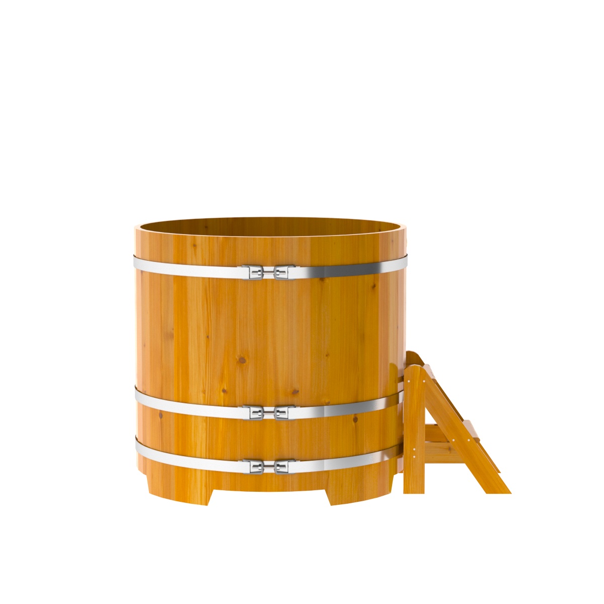 2223 Купель круглая из лиственницы Рустик d=1,17х1,1 натуральная Alyarus  - Вид №3