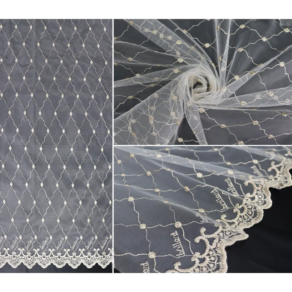 Тюль 1 м/п Вышивка 45867 сетка 280 см цвет золотой TEX REPUBLIC STLM-2197735