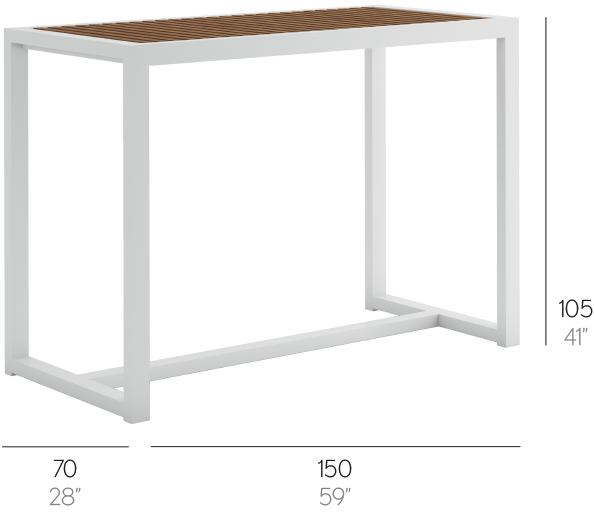 GANDIABLASCO Садовый стол прямоугольный высокий Dna teak sun-id-1412595 - Вид №1