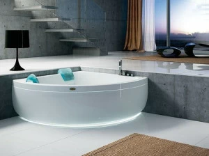 Jacuzzi® Угловая гидромассажная ванна с хромотерапией Aquasoul