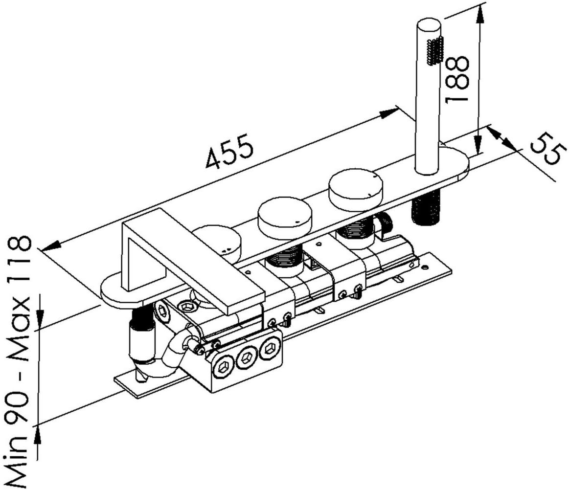 rvb Термостатическая ванна с водопадом и ручным душем Tune 4695.--.70 - Вид №1