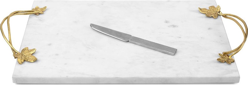 10644796 Michael Aram Доска для сыра с ножом Michael Aram "Плющ и дуб" 44x25x5см Мрамор 