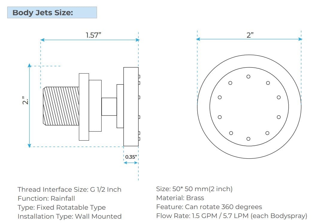 Набор для душа из латуни с отдельными розетками Fontana Showers FS17-BRONZE ARCH-00093015 - Вид №6