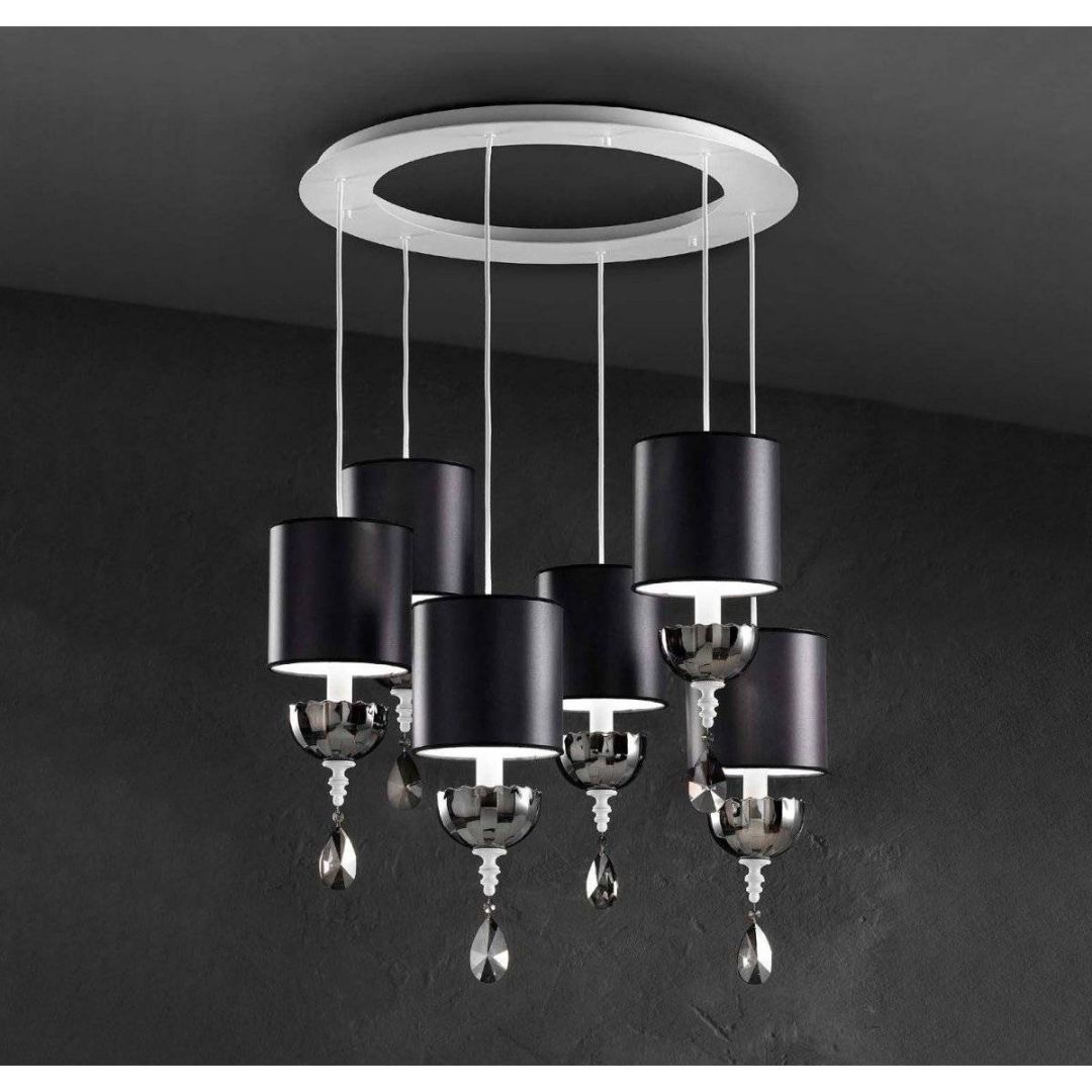 Masiero NUARE PL6 G08 Nickel nero люстра потолочная 115048 - Вид №1