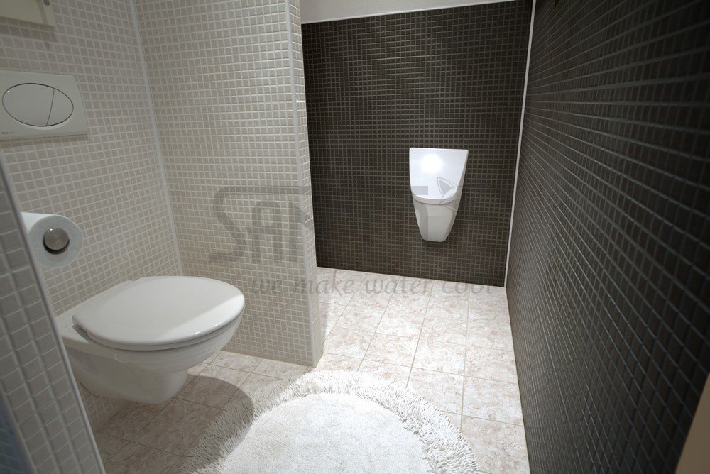 01374 Писсуар Vila с крышкой (система Soft-close) с радарным устройством смыва, 24 В пост. SANELA  - Вид №1