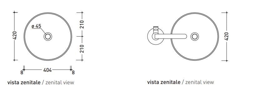 Керамическая круглая отдельно стоящая раковина Ceramica Flaminia Twin ARCH-00004569 - Вид №2