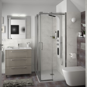 23251 SALGAR Мебель для умывальника FUSSION CHROME 800 3 ящика GLOSS TAUPE 797 x 868 x 450 мм