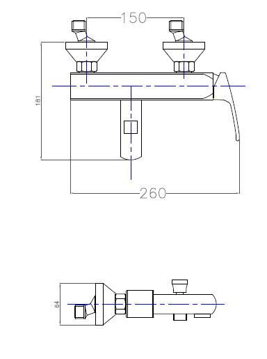 Смеситель для ванны и душа однорычажный Cezares LEGEND-VM-03/24 - Вид №1