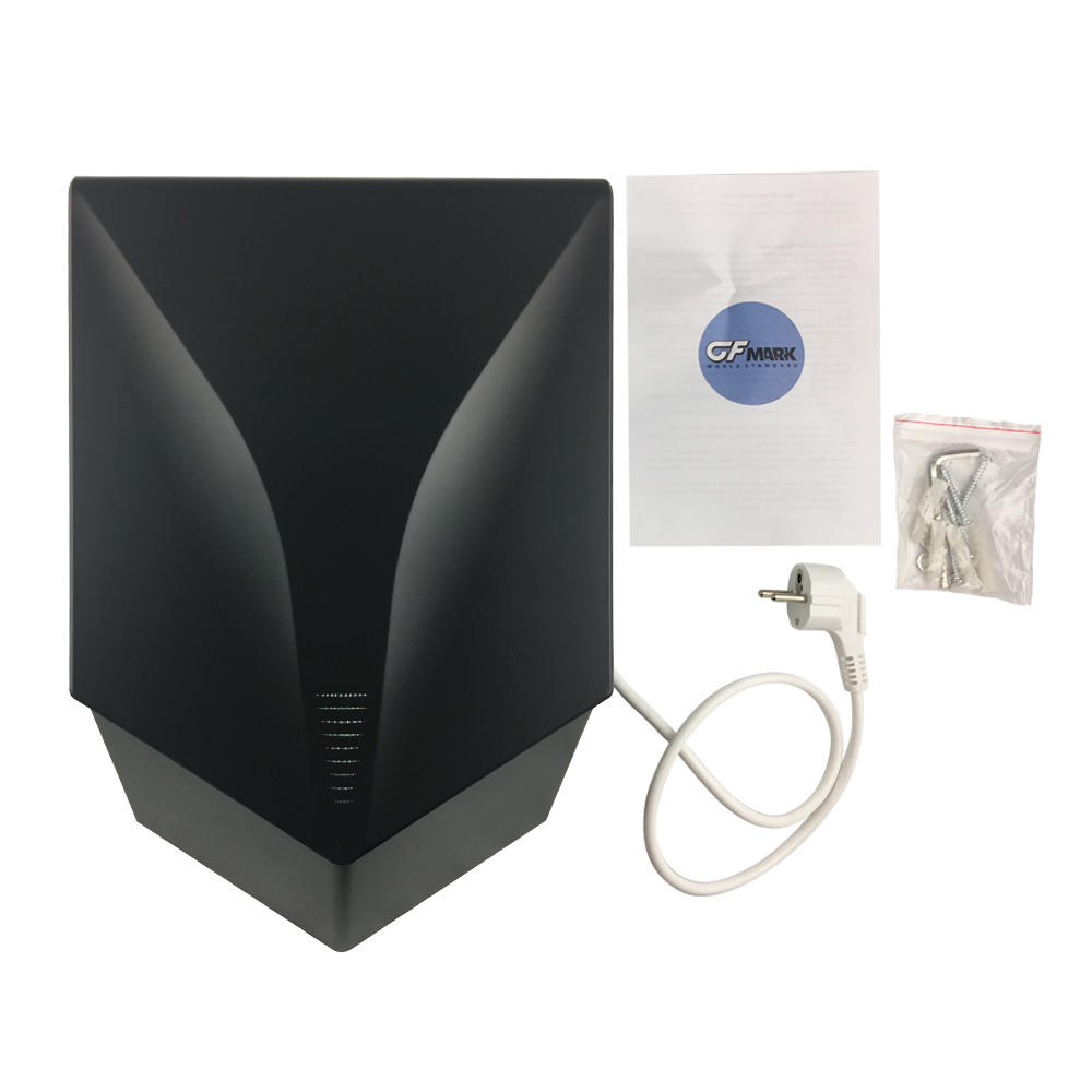 GFmark - Сушилка для рук, модель V-windblade - ПРЕМИУМ, 1000W, цвет ЧЁРНЫЙ, код: 6861  - Вид №6