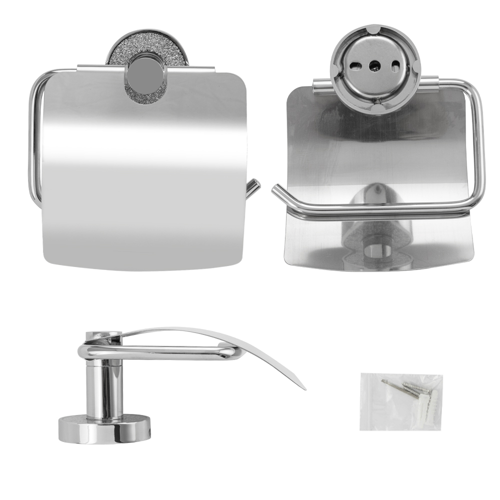 GFmark - Держатель туалетной бумаги с экраном, крепление с АЛМАЗНОЙ КРОШКОЙ, код: 4833  - Вид №3