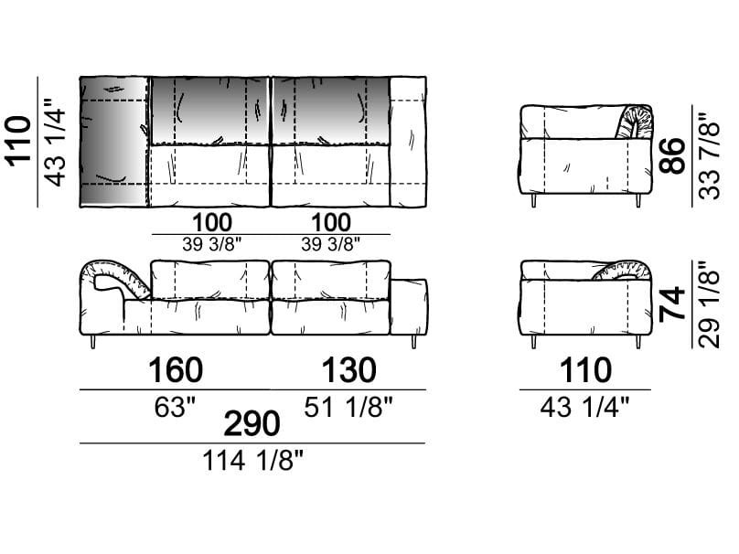 Секционный кожаный диван Arketipo CRAZY DIAMOND ARCH-00133462 - Вид №44