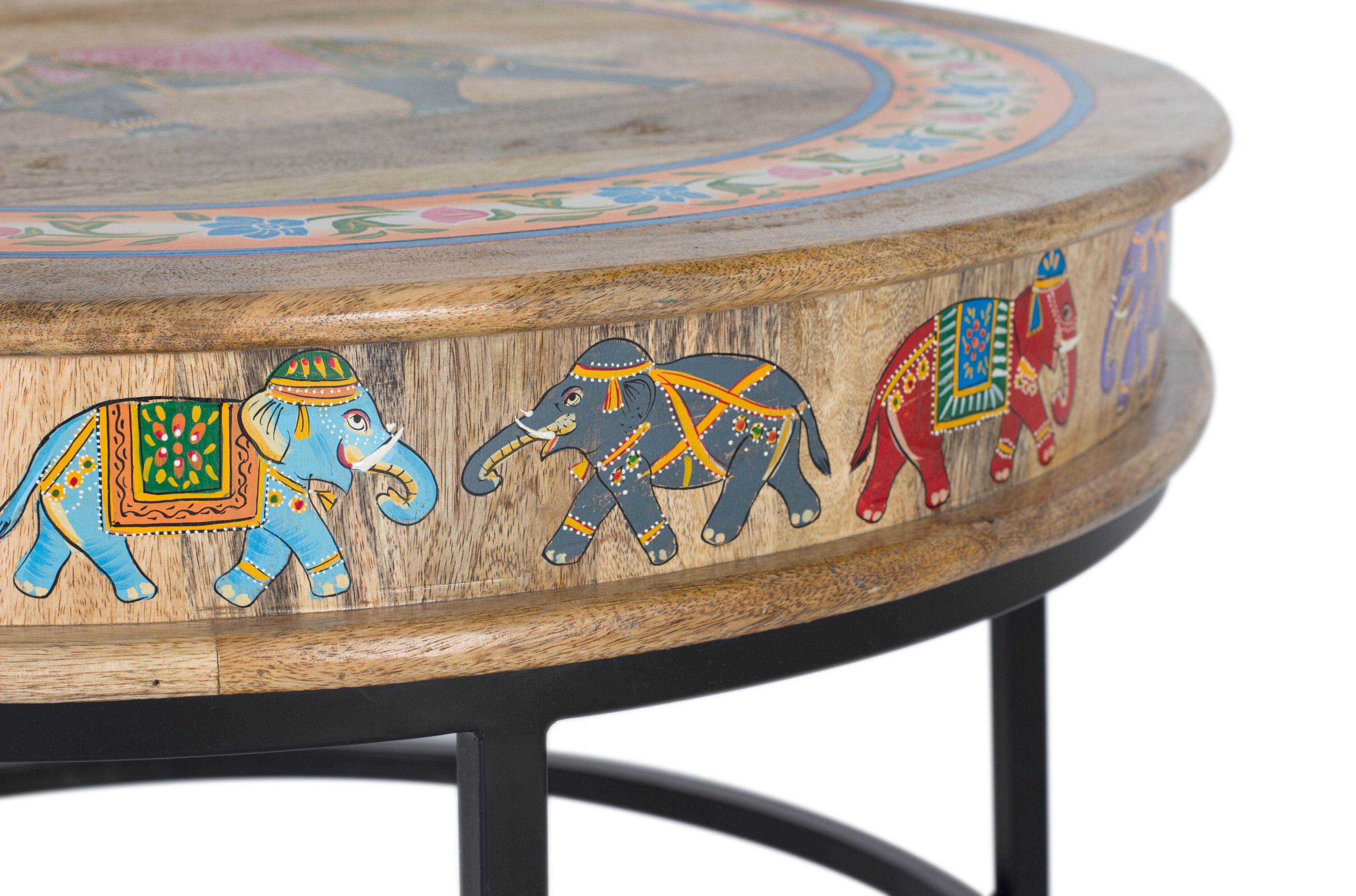 Круглый журнальный столик из манго Giner y Colomer 1451 ARCH-00031998 - Вид №1