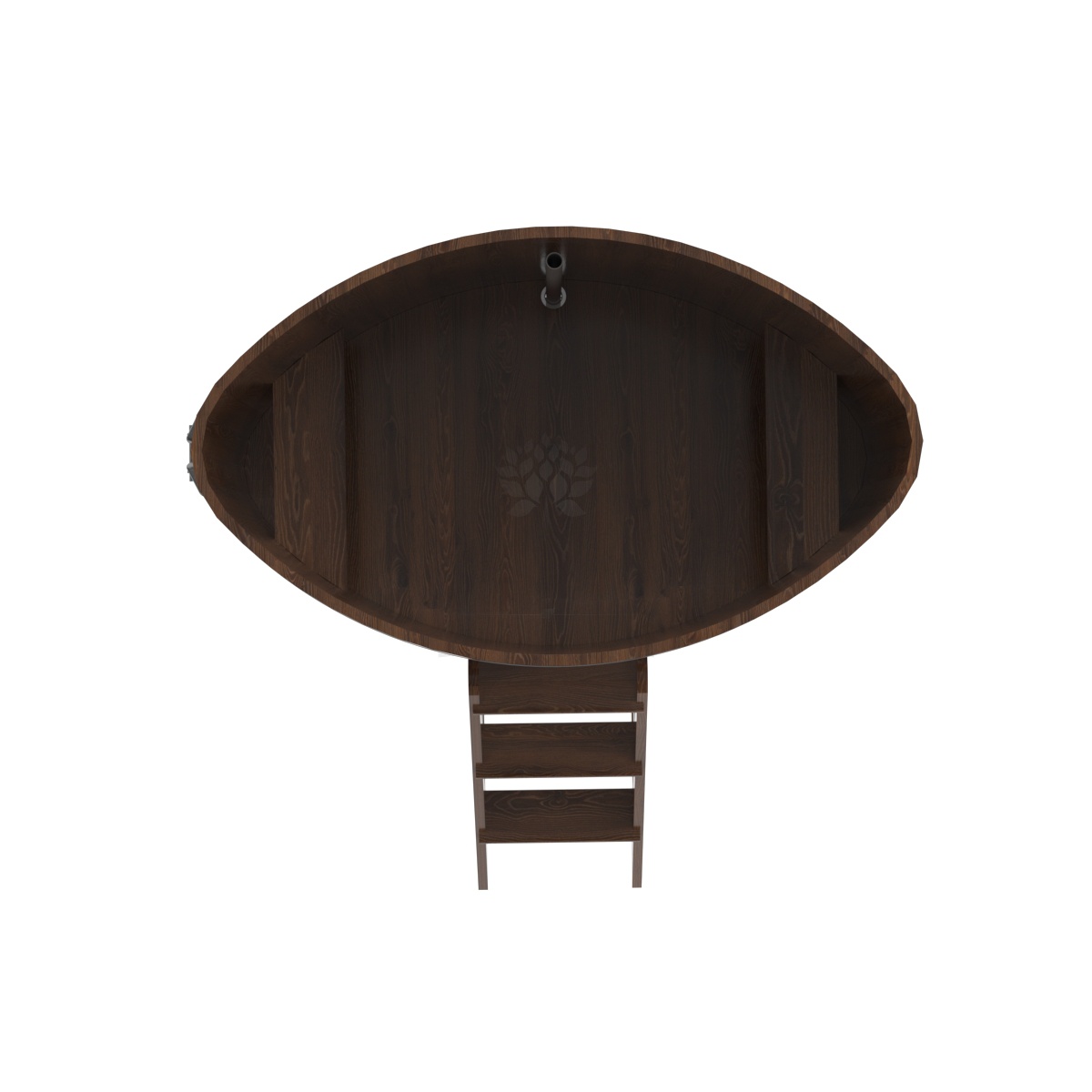 1313 Купель овальная из дуба 1,02х1,68х1,2 морёная Alyarus  - Вид №4