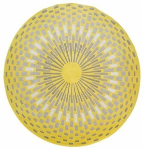 Roche Bobois Круглый шерстяной коврик ручной работы с геометрическими мотивами Accessoires