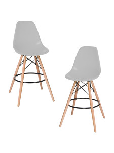 90560380 Комплект барных стульев 2 шт DSW Bar 56x108x56 цвет светло-серый STLM-0282725 DOBRIN