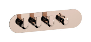 Внешняя часть термостата 3-ходовая, круглая пластина, горизонтальная, ручка С-67 WE ARE IB eua322rsnc6 Rose Gold Aqua