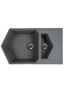 92704806 Кухонная мойка KitKraken Pond Graphite K-850M.7024 85х50, Матовый Графит Кварц STLM-0535107 KIT KRAKEN