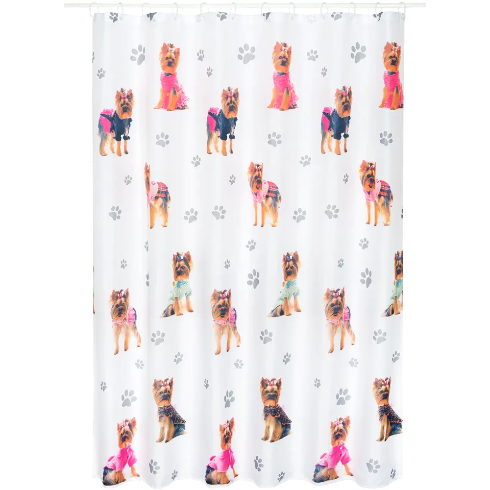 Штора для ванной комнаты «York-dog» 180х180 см цвет белый SWENSA SWC-90-56 STLM-2138321 - Вид №1