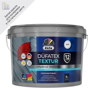 87891038 Пропитка защитно-декоративная Dufa Textur полуматовая белая 9 л STLM-0854803