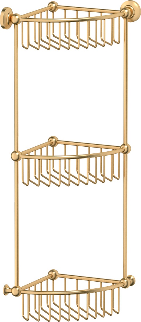 STI 309 Полочка-решетка угловая 3-х ярусная 23 cm 3SC STILMAR MATTE GOLD Treesseci 3SC