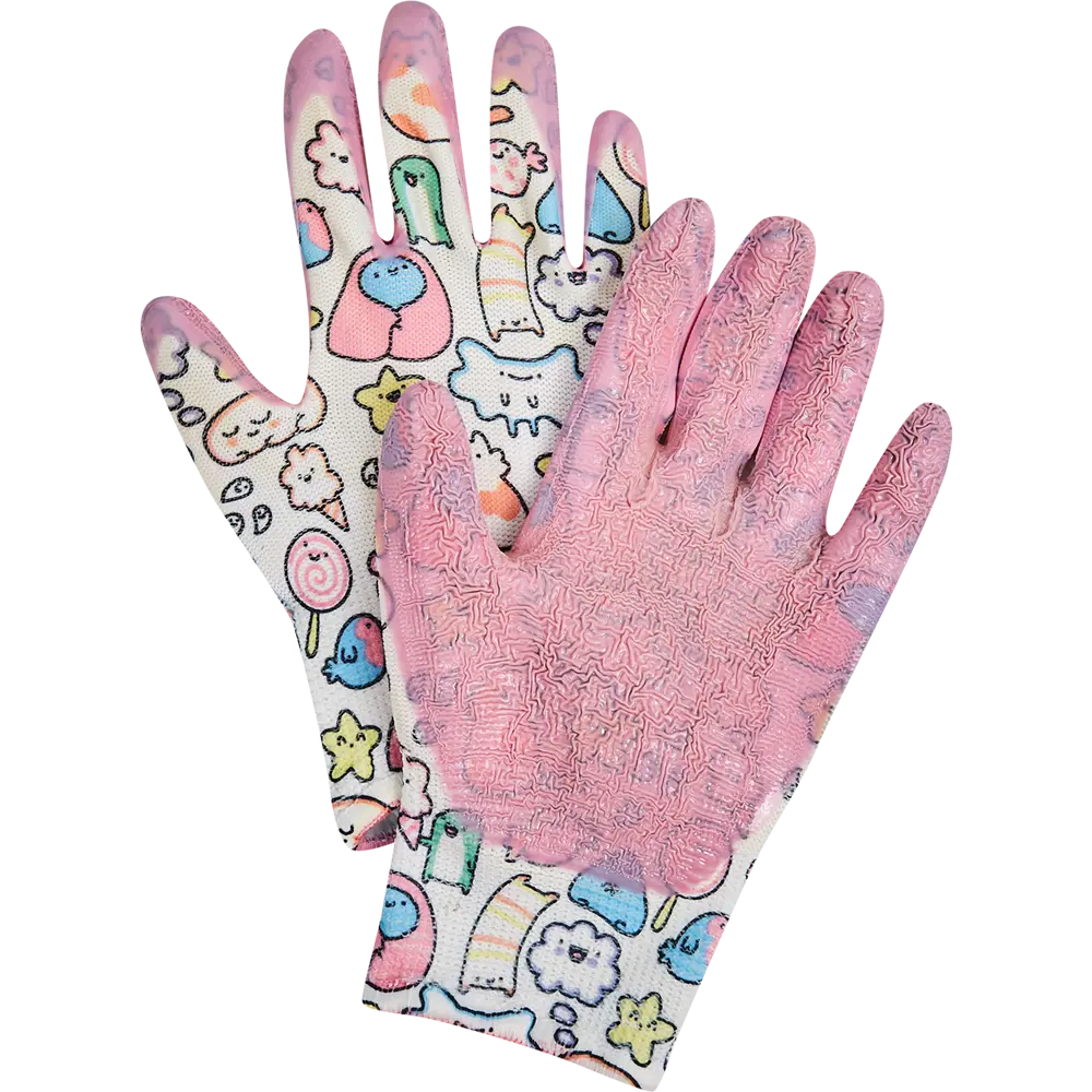 Перчатки полиэстеровые детские 6-8 лет "Облака", размер 5 GARDEN SHOW STLM-2109903 - Вид №1