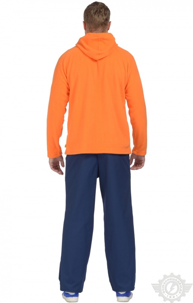 61307 Толстовка флисовая с капюшоном оранжевая  Одежда для промоакций  размер 64-66/170-176 Спецодежда  - Вид №5