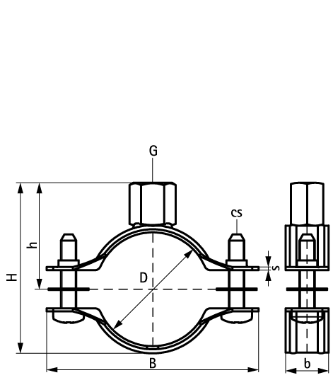 33035205 2S Хомуты без вкладыша (M8/10) для изолированных, стальных, медных, чугунных и пластиковых (многослойных) труб walraven  - Вид №1