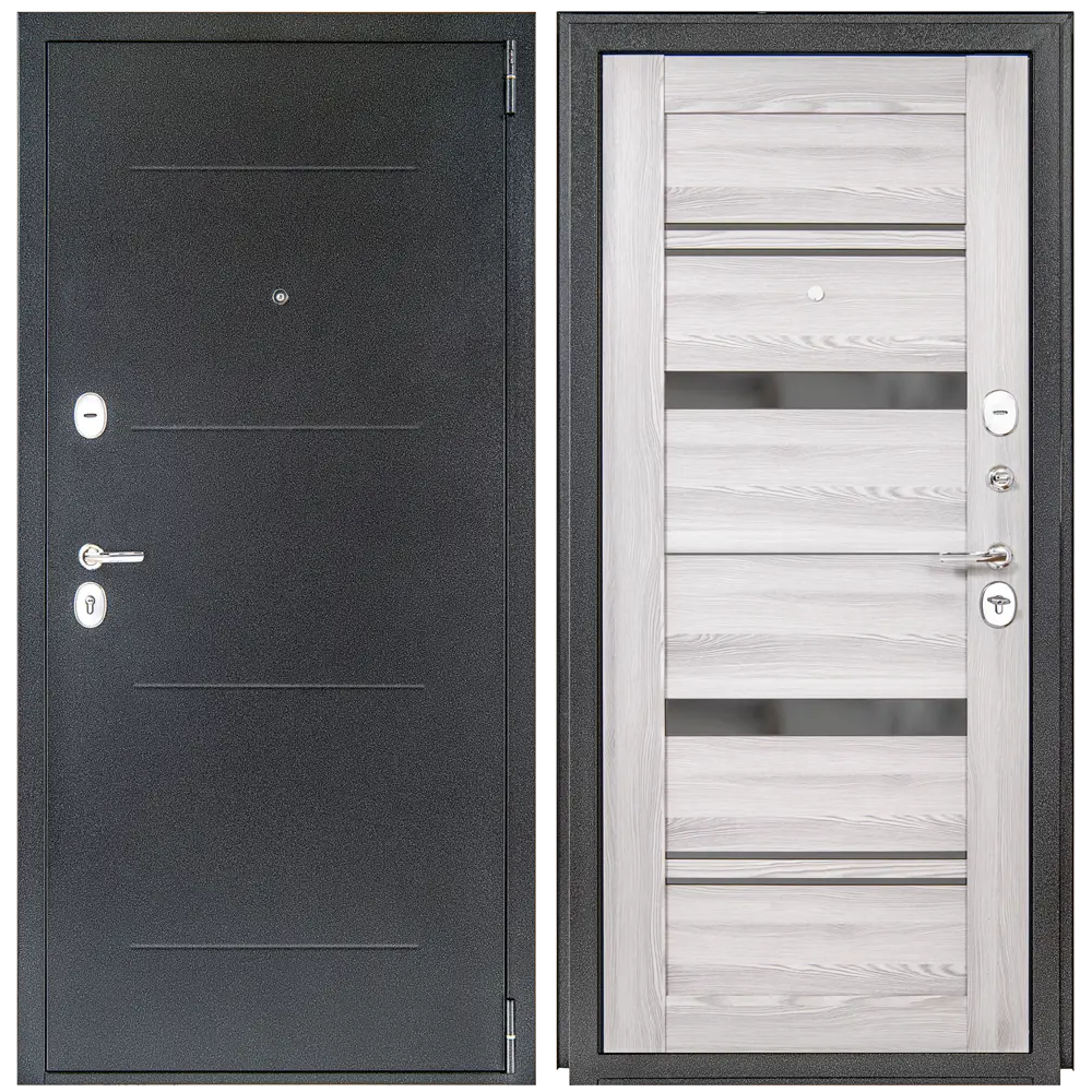 Дверь металлическая Монса Ривьера Айс 98x205 см правая античное серебро PORTIKA STLM-2212599