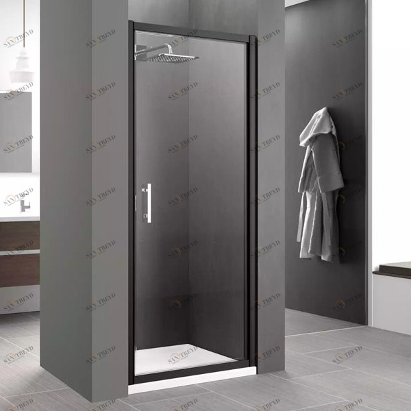 Двери в нишу 92 см ZEPHYROS G Novellini ZEPHYROS с черным профилем ZEPHYRG861H