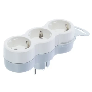 Разветвитель Legrand 3 розетки с заземлением 16 А цвет белый/серый