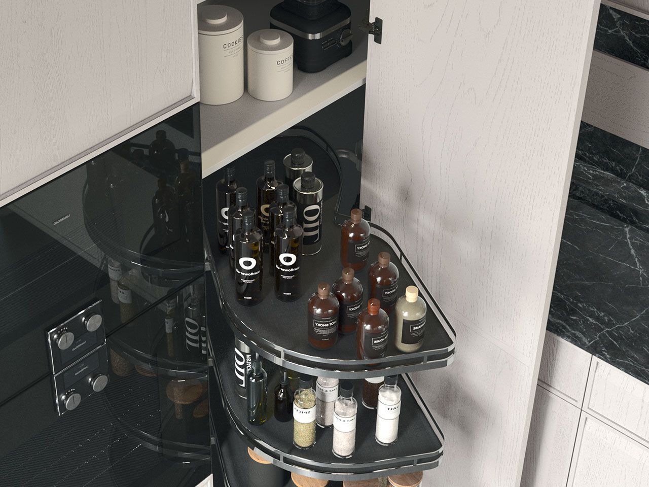 Встроенная кухня со встроенными ручками Arrital Ak_07 ARCH-00038077 - Вид №8