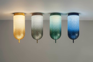 Потолочный светильник ручной работы из дутого стекла