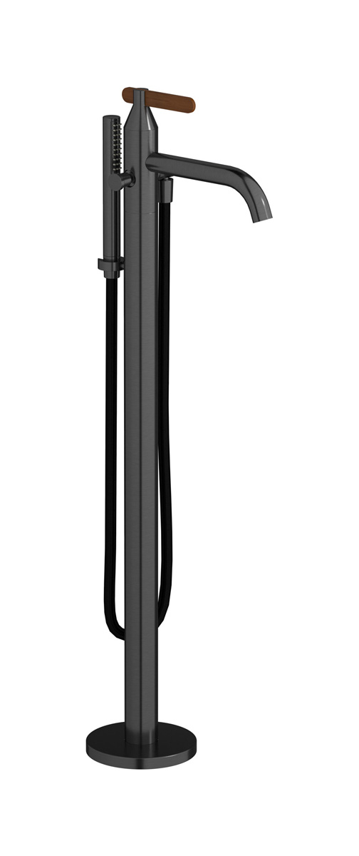 Напольный смесиель для ванны с встроенным душем. WE ARE IB oh306cc Brushed Black Chrome Soho