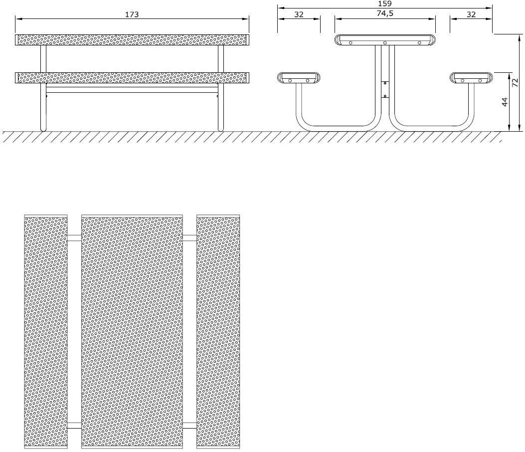 Euroform W Металлический стол для пикника со встроенными скамейками  571  - Вид №4