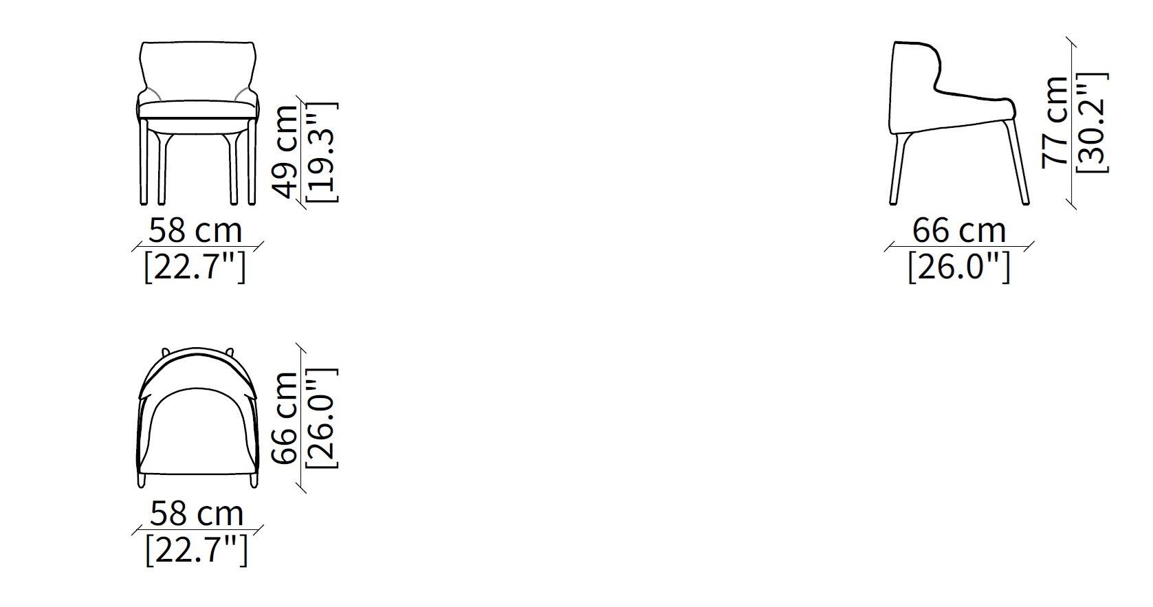 Мягкий стул из ткани Frigerio Crosby ARCH-00016008 - Вид №1