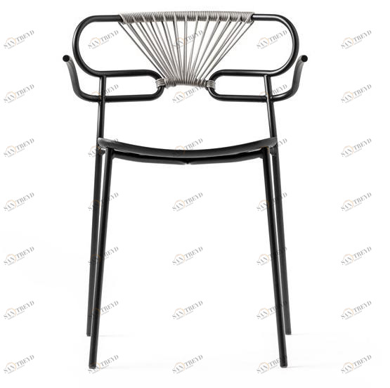 TrabA' Металлический стул с подлокотниками с открытой спинкой Genoa 0048/49-met-cross-pu