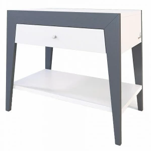 Маленькая прикроватная тумбочка светло-серая с белым ящиком 50 см Still BRAGIN DESIGN  256426 Серый